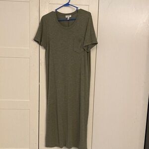 Olive Green Maxi T-Shirt Dress